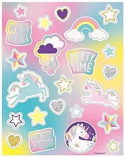 Unique Unicorn Party Sticker Sheet 4-Pieces