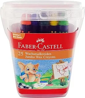 Faber Castell Jumbo Wax Crayons 25 Color Round 90Mm In A Tub, CRAYONS, 120041