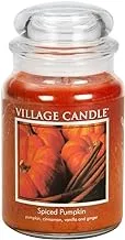 Village Candle Spiced Pumpkin Large Apothecary Jar, Scented Candle, 21.25 oz.