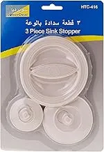 Suberdeal 3 Piece Sink Stopper, Multi-Colour, Sbd-416