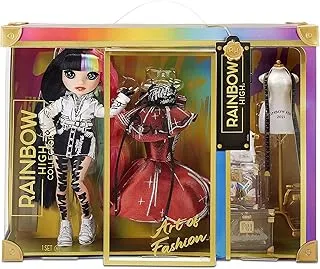 Rainbow High 2021 Jett Dawson Collector Fashion Doll With Black And Rainbow Hair, 2 Designer Outfits To Mix & Match Accessories, Gift For Kids & Collectors, Toys For Kids Ages 6 7 8+ To 12 Years