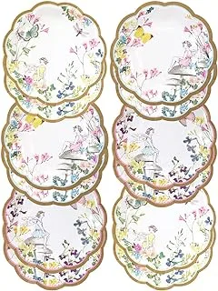 Talking Tables Truly Fairy Scallop Edge Plates 12 Pieces, 18 cm Diameter