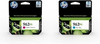 Hp 3Ja28Ae 963XL High Yield Original Ink Cartridge, Magenta, Single Pack & Hp 3Ja27Ae 963XL High Yield Original Ink Cartridge, Cyan, Single Pack