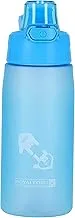 Royalford Rf7580Bl 550Ml Water Bottle - REUsable Water Bottle Wide Mouth With Hanging Clip | Button Lock Lid With Transparent Body | Perfect While Travelling, Camping, Trekking & More