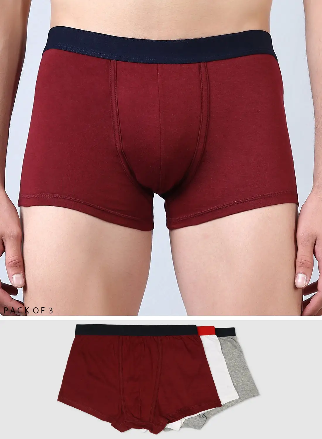 QUWA ( Pack of 3 ) Comfortable Brief Red