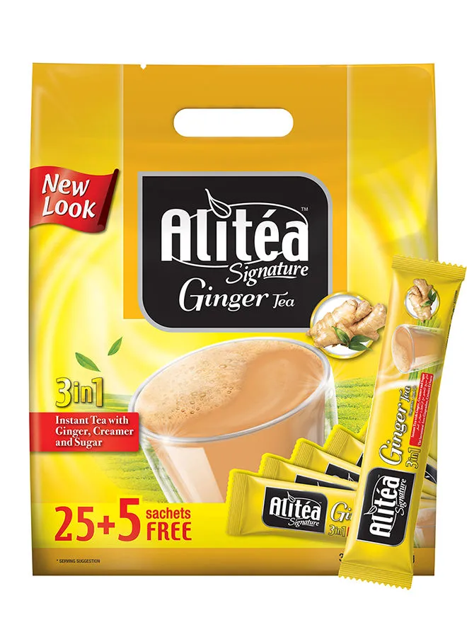 Alitea Signature Ginger Tea Pouch 25 + 5 Free Sticks Promo Pack 20grams