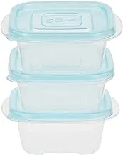 Lock & Lock Locknlock Ez Lock Pastel Square Container, Set Of 3 Piece - Blue Hle8100W, 250 ml