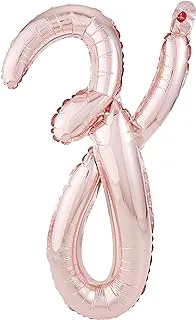 The Party Popper Script Letter Z Foil Balloon, Rose Gold