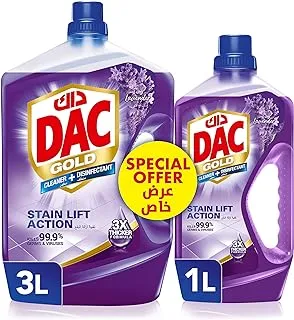 DAC Gold Disinfectant Multi-Purpose Cleaner, Lavender, 3 + 1 L