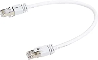 AmazonBasics Cat 7 High-Speed Gigabit Ethernet Patch Internet Cable, 10Gbps, 600MHz - White, 1 Foot (0.3M)