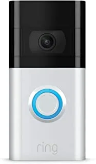Ring Video Doorbell 3 - بطارية قابلة لإعادة الشحن ، كاميرا أمان جرس الباب Wi-Fi مع تحدث ثنائي الاتجاه ، كشف حركة الفيديو عالي الدقة بالكامل ، رؤية ليلية