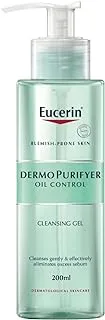 Eucerin DermoPurifyer Oil Control Face Cleansing Gel, Removes Excess Sebum, Dirt and Makeup, Fragrance-Free, Soap-Free, Suitable for Blemish and Acne-Prone Skin, 200ml