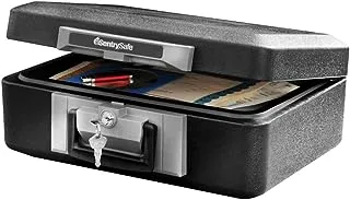 SentrySafe Fireproof Safe Box with Key Lock, Chest Safe with Carrying Handle to Secure Money, Jewelry, Documents, 0.25 Cubic Feet, 6.3 x 15.3 x 12.1 Inches, 1160