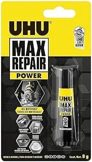 Uhu Max Repair Extreme Adhesive, Extra Strong And Universal Glue For Almost All Repairs, Indoors Outdoors, 8 G, Transparent