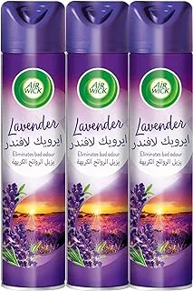 Air Wick Lavender Aerosol, Easy to Use Air Freshener, Eliminates Bad Odour like Cat Litter Smell, 300 ml (Pack of 3)