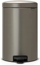 Brabantia 114045 Pedal Bin Newicon With Plastic Inner Bucket, 20 Litre - Platinum