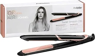 BaByliss Shimmer Hair Straightener, Fast Heat-up With Tourmaline-ceramic Coated Plates, 6 Digital Heat Settings 140°C - 235°C, Ionic Frizz Control & Auto Shut Off, ST391SDE (Black)