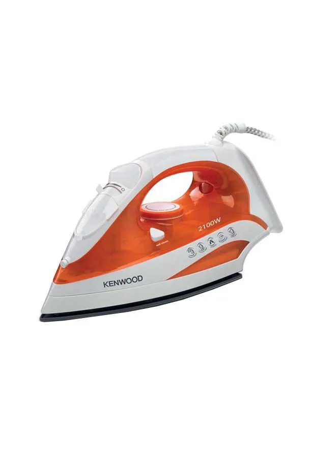 KENWOOD Steam Iron, Scratch Resist, Ceramic Soleplate, Anti Drip, Self Clean Function, Water Spray, 130G Steam Shot 300 ml 2100 W STP50.000WO Orange