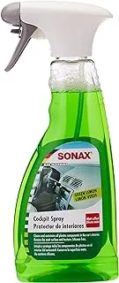 SONAX Cockpit Spray Green Lemon (500 ml) - Cleans and maintains all plastics components in the car's interior. Retains the matt surface and texture. | Item-No. 03582410-544