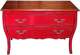 Dubai Garden Centre NB Unique Style 2 Drawers Cabinet, 125 cm Length x 60 cm Width x 75 cm Height, Red