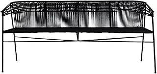 Dubai Garden Centre Iron Jute 2 Seater Bench, Black