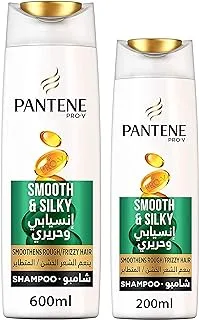 Pantene Pro-V Smooth & Silky Shampoo Pack, 600Ml & 200Ml