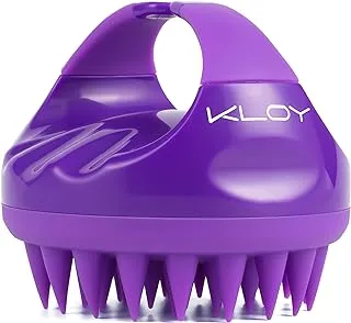 KLOY Hair Scalp Massager Shampoo Brush with Soft Silicone Bristles- Purple