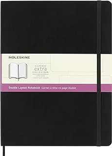 Moleskine Notebook, Ruled-Plain, Black, Extra Large, Soft Cover (7.5 X 10)