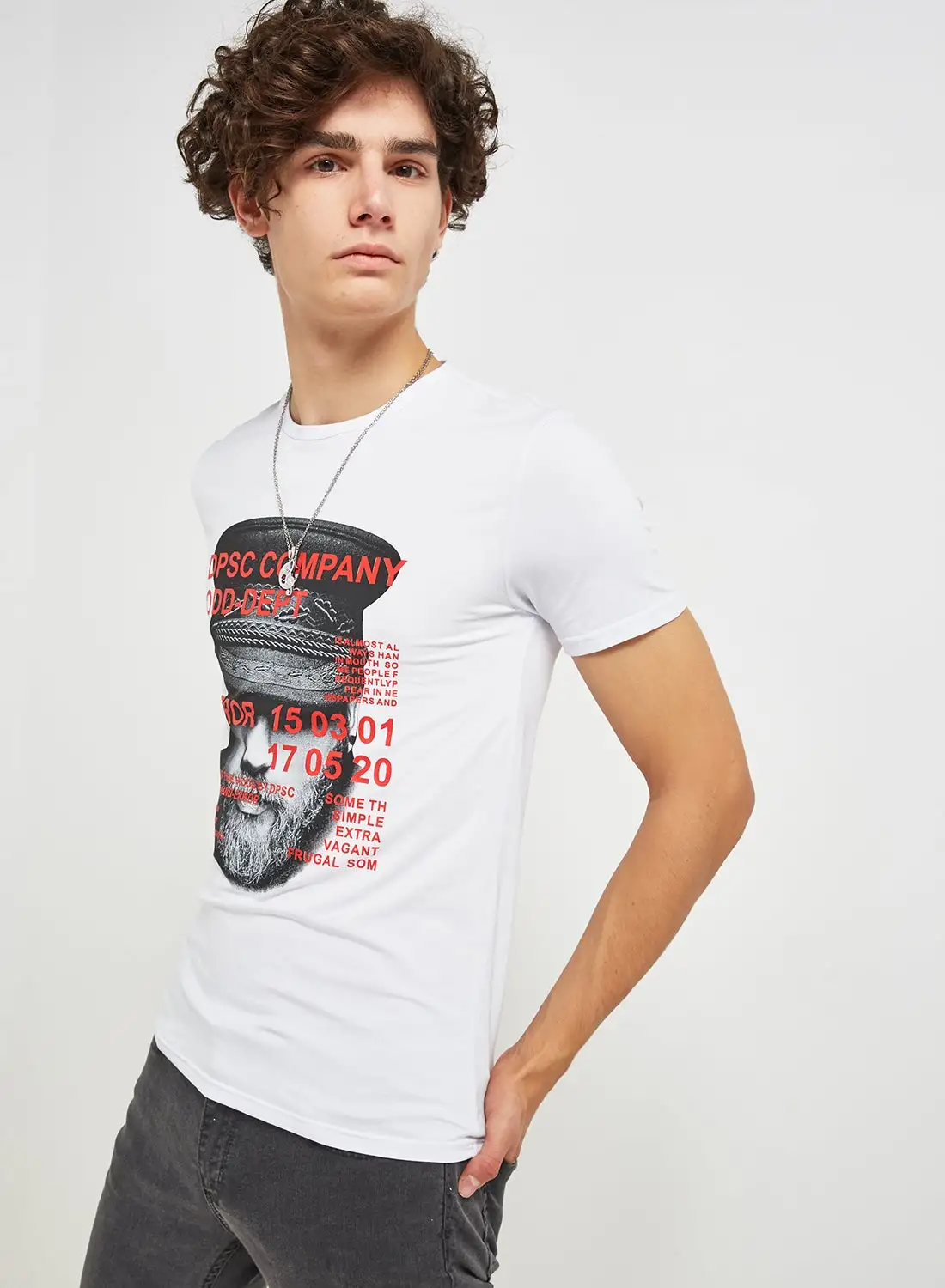 Generic Printed Short Sleeve T-Shirt White