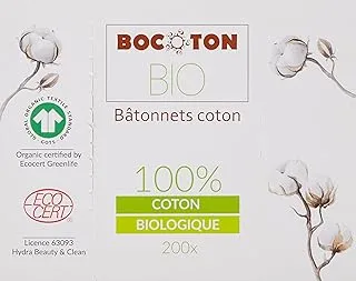 BOCOTON Bocotton 100% Organic Hygienic Buds, 200 Cotton Buds, White