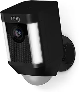 Ring Spotlight Cam Battery HD Security Camera with Built Two-Way Talk and a Siren Alarm, Black, Works with Alexa