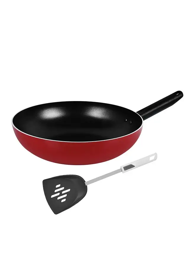 Prestige 2-Piece Wok Set With Tool Red