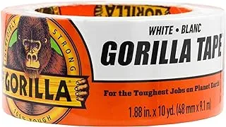 Gorilla Tape, White Duct Tape, 1.88