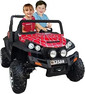 Dorsa Kids Off Road Polaris Double Seater Monster Jeep Spyder Ride On Car, Red