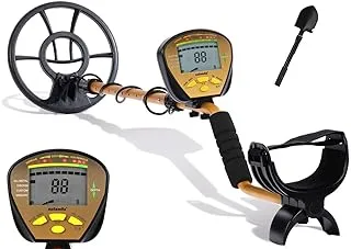 NALANDA 18kHz Metal Detector With 4+1 Detection Modes, Outdoor Gold Digger Finder Adjustable Sensitivity Waterproof Search Coil LCD Display (Included Earphones & Foldable Shovel)