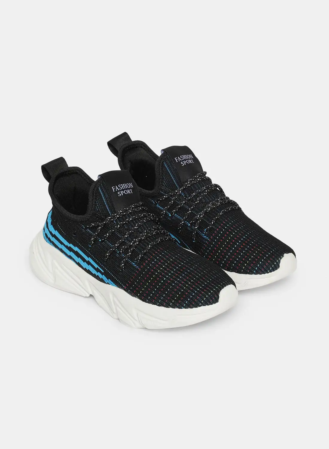 Athletiq Women's Flyknit Sport Sneakers Black/Blue