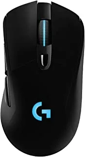 Logitech G703 LIGHTSPEED Pro-Grade Wireless Gaming Mouse, 16,000 DPI, RGB, Adjustable Weights, 6 Programmable Buttons, On-Board Memory, Long Battery Life, Compatible with PC / Mac - Black