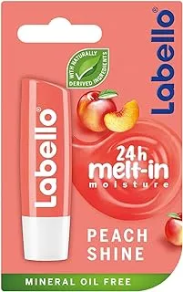 LABELLO Lip Balm, Moisturising Lip Care, Peach Shine, 4.8g