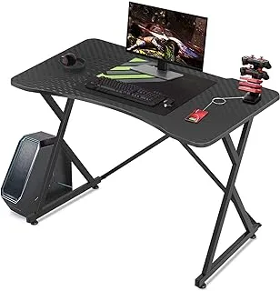 IBAMA Office Desk 110cm x 60cm Large Writing Desktop Computer Desk Home Table Racing Style Recreation Room 44 inch PC E-Sports Carbon Fiber Table Black