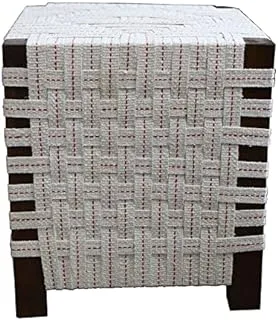 Dubai Garden Centre Wooden Canvas Stool, White