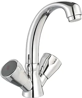 Hesanit Classic Two Handle Washbasin Mixer with pop-up Waste - Chrome