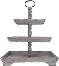 Creative Co-Op Da4440 Grey Decorative 3 Tier Tray