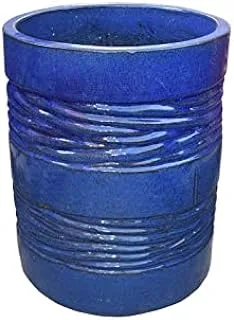 Dubai Garden Centre Ceramic Glazed Pot, Big, Blue