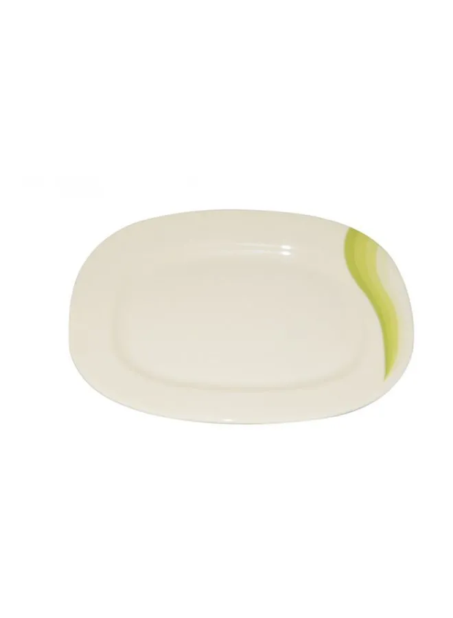 Royalford Super Rays Oval Plate White/Green 14inch