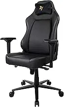 Arozzi Primo Pu Gaming Chair With Velour Neck Pillow, Leather, Lumbar Support, Adjustable Height Spring, 4D Armrests, Aluminum Base - Black Gold Logo (Ps4/Ps5/Xbox One), Primo-Pu-Gd, X-Large