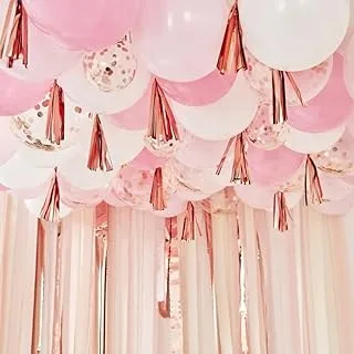 Ginger Ray Blush, White And Rose Gold Ceiling Balloon Kit With Tassels Mix It Up