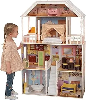 KidKraft 65023 Savannah Wooden Dollhouse with Furniture and Accessories Included, 4 Storey Play Set for 30 cm/12 Inch Dolls