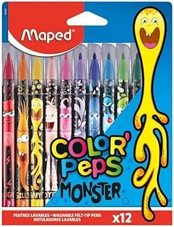 Maped Colorpeps Monster Felt Tip Color Pen 12 Pieces, Multicolor