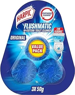 Harpic Flushmatic Original In-Cistern Toilet Cleaner, 50g (Pack of 3)