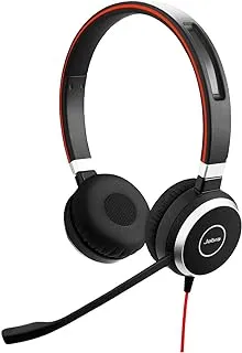 Jabra Evolve 40 Stereo Headset - Unified Communications Headphones for VoIP Softphone with Passive Noise Cancellation - USB-Cable with Controller - Black, Wired